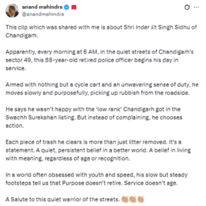 Anand Mahindra Shares Inspiring Video-Ex-IPS Officer Sidhu