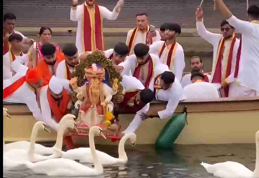 Ganesh Visarjan in London Goes Viral, Sparks Controversy Online