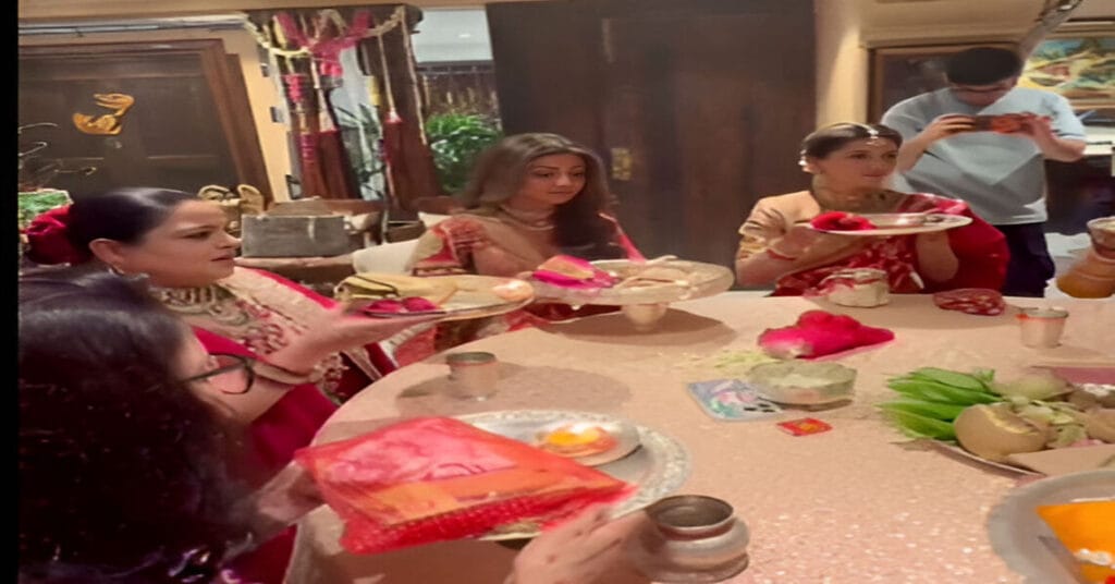 Inside Sunita Kapoor’s Star-Studded Karwa Chauth Celebration With Shilpa Shetty, Mira Kapoor, and Raveena Tandon