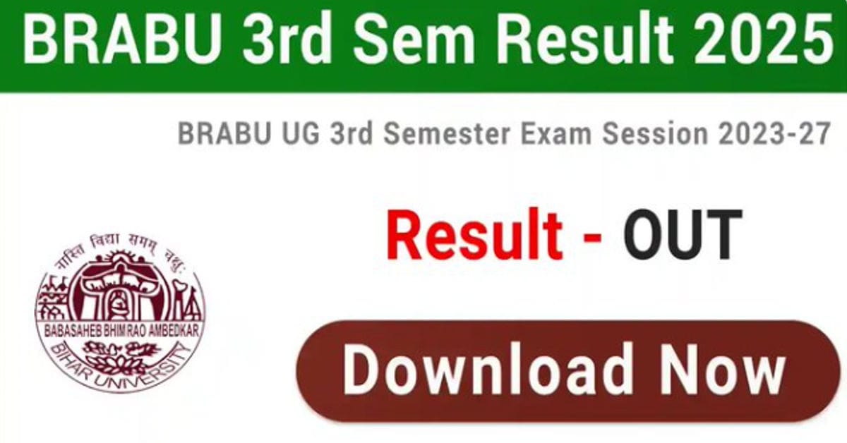 BRABU UG 3rd Semester Result 2025 Declared