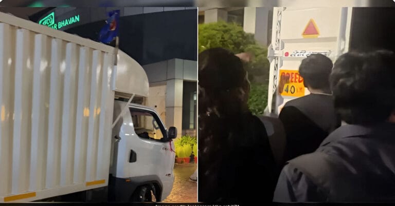 Gurugram Employees Hire Mini Truck to Commute Home Amid Heavy Waterlogging