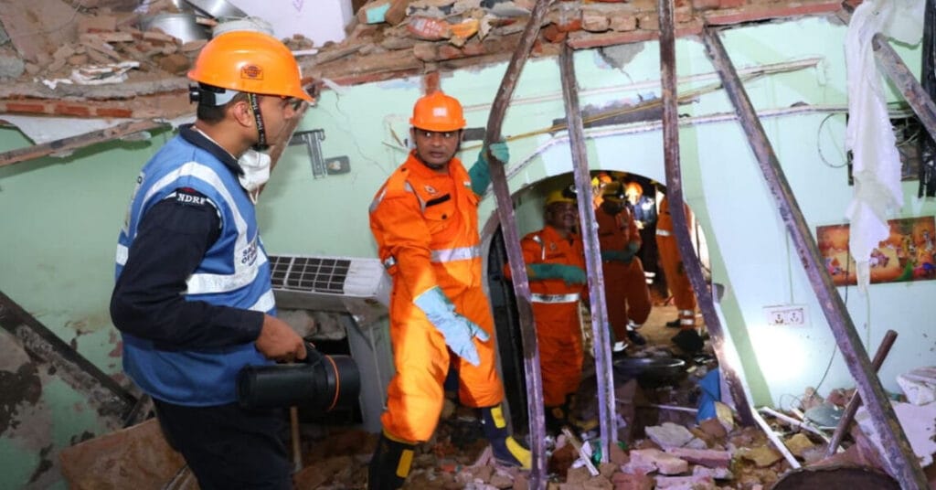 Woman Dies, Daughter Injured as Part of Building Collapses in Delhi’s Uttam Nagar