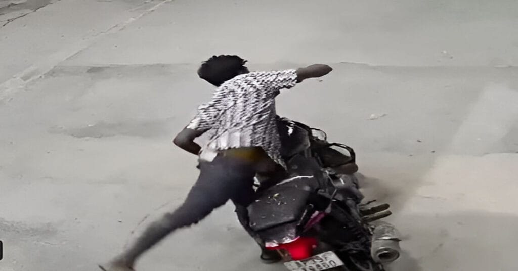 Viral Footage Captures Biker’s Reckless Ride Just Before Andhra Bus Tragedy
