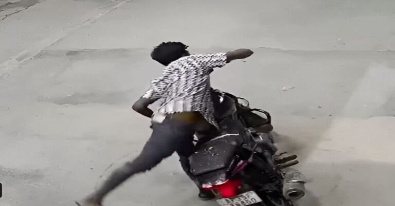 Viral Footage Captures Biker’s Reckless Ride Just Before Andhra Bus Tragedy