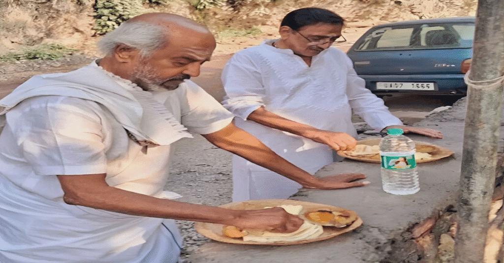 Rajinikanth Enjoy With Simple Meal from ‘Pattal’ at Roadside Eatery During Rishikesh Trip
