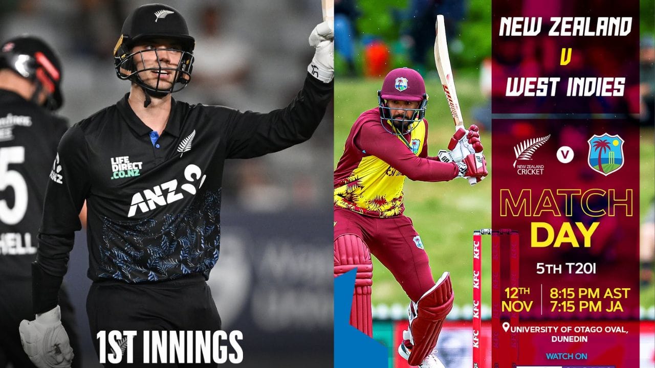 New Zealand vs West Indies 5th T20I Live