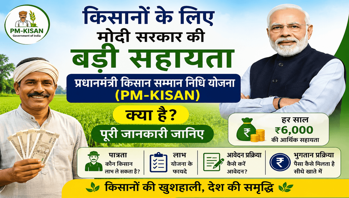 किसानों के लिए मोदी सरकार की बड़ी सहायता – प्रधानमंत्री किसान सम्मान निधि योजना (PM-KISAN) क्या है? पूरी जानकारी जानिए